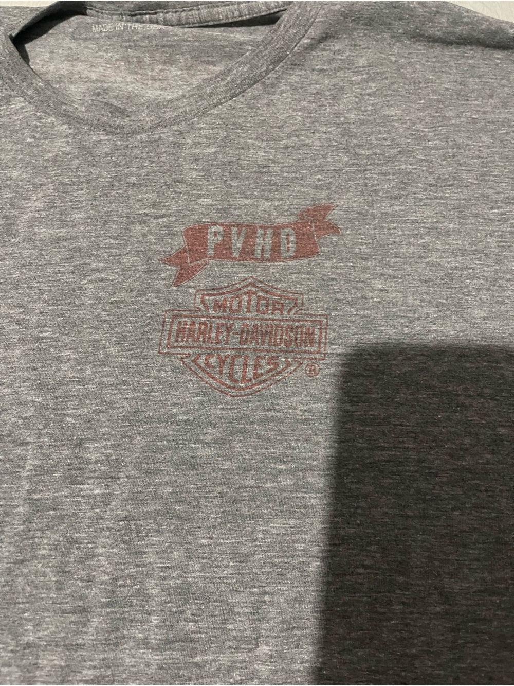 Vintage Harley-Davidson Gray Short-Sleeve Tee with Red Logo